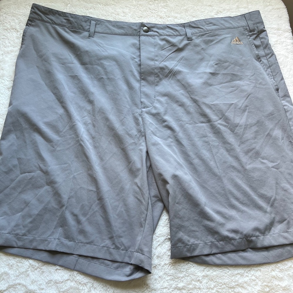 Adidas Mens Grey Golf Shorts Size 54 Flat Front Performance Big and Tall NWOT